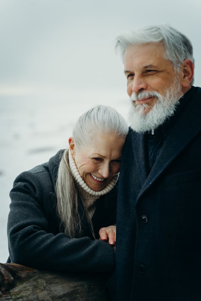 die without a will, image of senior couple outdoors in winter